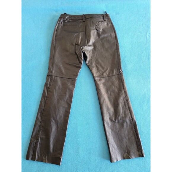 VTG Womens Harley Davidson 100% Genuine Leather Riding Pants Size 40/12 Embossed - Picture 14 of 16